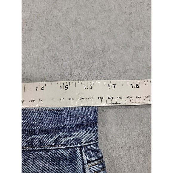 LL Bean Flannel Lined Jeans Mens 33 30x20 Straight Cotton Rise Distressed Work - Picture 11 of 16